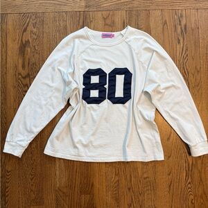 Edikted Varsity 80 Long Sleeve Tee – Size L – White